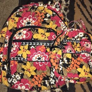 Vera Bradley back pack and lunch bag